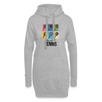 L’art du tennis Pop Art Raquette Chemise - Sweat-shirt à capuche long Femme - gris chiné - Devant