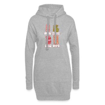 Pastellcookies Stack-Design - Hoodie-Kleid - Grau meliert - Vorne