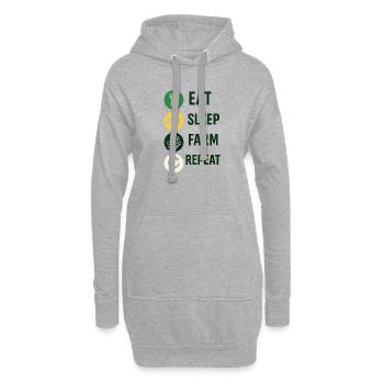 Essen Schlaf Wiederholen Fest - Hoodie-Kleid - Grau meliert - Vorne