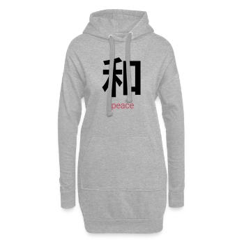 和 – Wa, Japanese Peace - Sweat-shirt à capuche long Femme - gris chiné - Devant