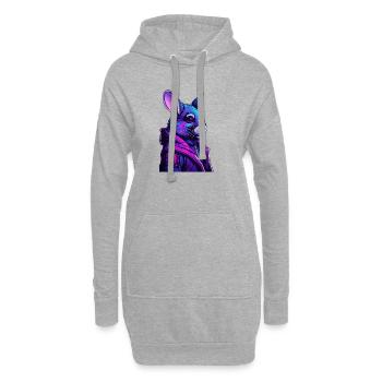Portrait futuriste d’un chinchilla - Sweat-shirt à capuche long Femme - gris chiné - Devant