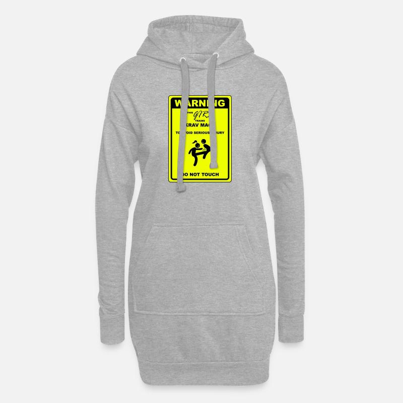 Warnung! Dieses Mädchen macht Krav Maga - Hoodie-Kleid - Grau meliert