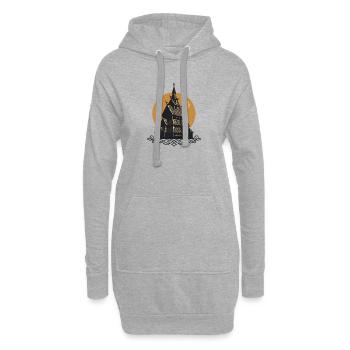 Mystische Stabkirche – Nordisches Wahrzeichen - Hoodie-Kleid - Grau meliert - Vorne
