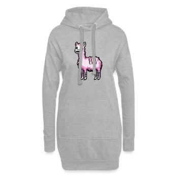 Alpaka Llama Halloween Comic Lustig - Hoodie-Kleid - Grau meliert - Vorne