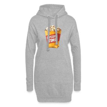 Popcorn-Tüte - Cooles Low Poly Logo - Hoodie-Kleid - Grau meliert - Vorne