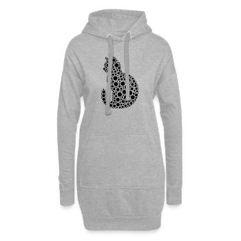 Dot Art Cats Silhouette pour les amoureux des chats - Sweat-shirt à capuche long Femme - gris chiné - Devant