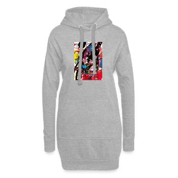 OjioDie Originale Nur Abstraktion Buntes Wild - Hoodie-Kleid - Grau meliert - Vorne