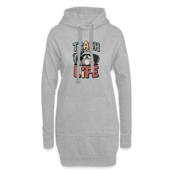 Waschbär Humor – Trash Life - Hoodie-Kleid - Grau meliert - Vorne