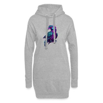 Vol de couleur Neon Phoenix - Sweat-shirt à capuche long Femme - gris chiné - Devant