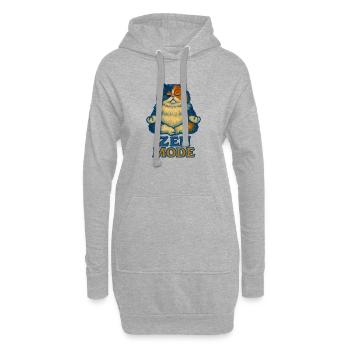 Zen-Katze im Ruhemodus - Hoodie-Kleid - Grau meliert - Vorne