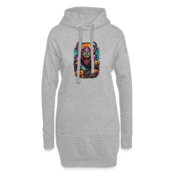 Dämon Halloween  - Hoodie-Kleid - Grau meliert - Vorne