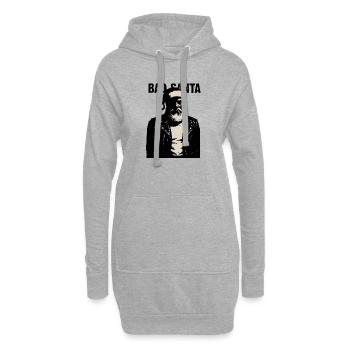 Rebellischer Weihnachtsmann in Lederjacke - Hoodie-Kleid - Grau meliert - Vorne