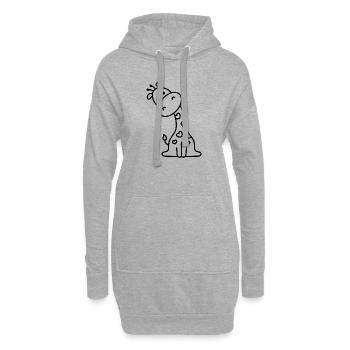 Süße Giraffe Skizze – kindliches Tiermotiv Design - Hoodie-Kleid - Grau meliert - Vorne
