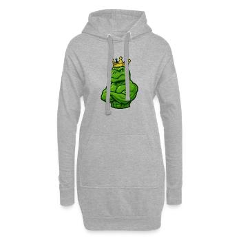 Dinosaure T-Rex fort avec couronne confiante - Sweat-shirt à capuche long Femme - gris chiné - Devant