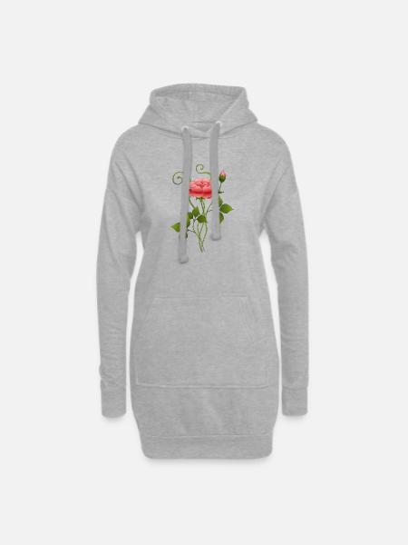 Blume - Hoodie-Kleid - Grau meliert