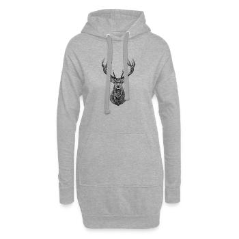 Bois de cerf | Chasseur Forêt & Nature Cadeau - Sweat-shirt à capuche long Femme - gris chiné - Devant