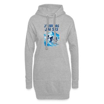 Humour Montagne J'peux Pas J'ai Ski Neige - Sweat-shirt à capuche long Femme - gris chiné - Devant