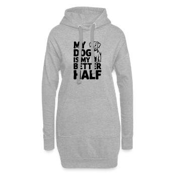 Mon chien est ma meilleure moitié - Sweat-shirt à capuche long Femme - gris chiné - Devant