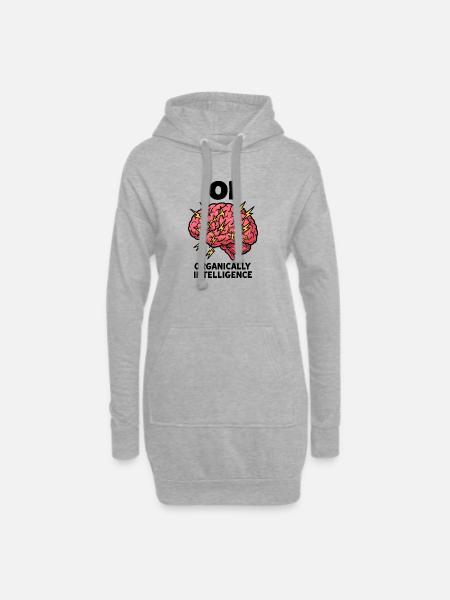 Organisch Intelligentes Gehirn - Hoodie-Kleid - Grau meliert