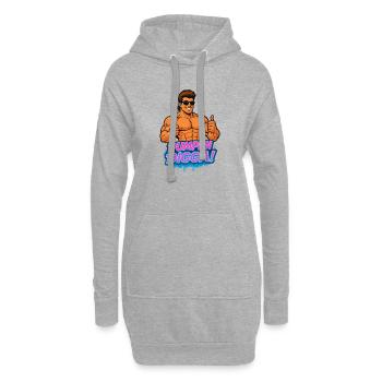 POMPES DIGGA Muscle Héros Cartoon Bodybuilder - Sweat-shirt à capuche long Femme - gris chiné - Devant