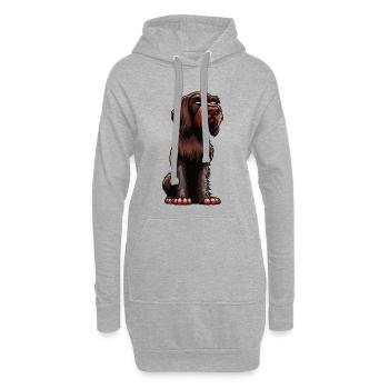 Deutsch Drahthaar Deutsch-Drahthaar Besitzer - Hoodie-Kleid - Grau meliert - Vorne
