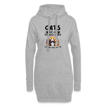 Katzenmama Papa Geburtstag Kätzchen Großmutter Haustier - Hoodie-Kleid - Grau meliert - Vorne