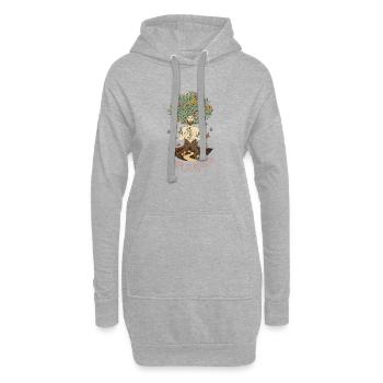 Force intérieure - Nature botanique zen - Sweat-shirt à capuche long Femme - gris chiné - Devant