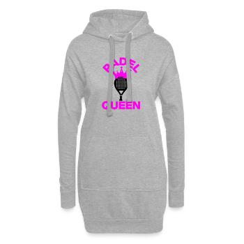 Padel Queen – Court Lady! Smash it pink - Hoodie-Kleid - Grau meliert - Vorne