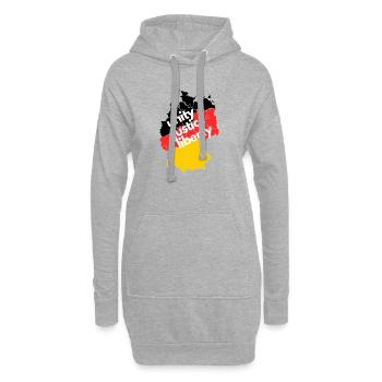 Carte de l’Allemagne - Unité, Justice et Liberté - Sweat-shirt à capuche long Femme - gris chiné - Devant