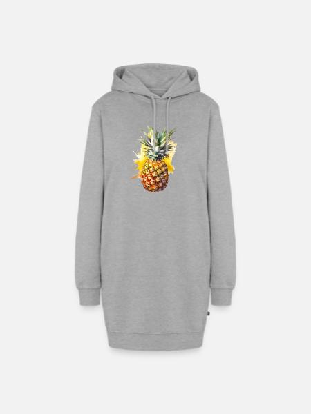 Ananas Aquarell-Splash - Hoodie-Kleid - Grau meliert