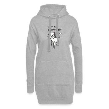 Nicht KI-generiert – Seltsames Katzen-Meme – KI-Satire - Hoodie-Kleid - Grau meliert - Vorne