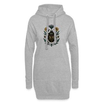 Goldenes Insekt im Pflanzenkranz - Hoodie-Kleid - Grau meliert - Vorne