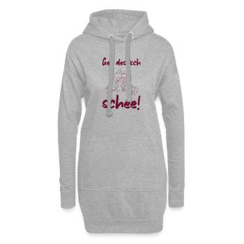 Schee - badisches Sprichwort Freundschaft Wein - Hoodie-Kleid - Grau meliert - Vorne