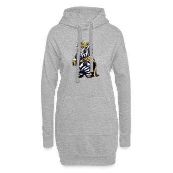 Le roi de la bière zèbre - Sweat-shirt à capuche long Femme - gris chiné - Devant