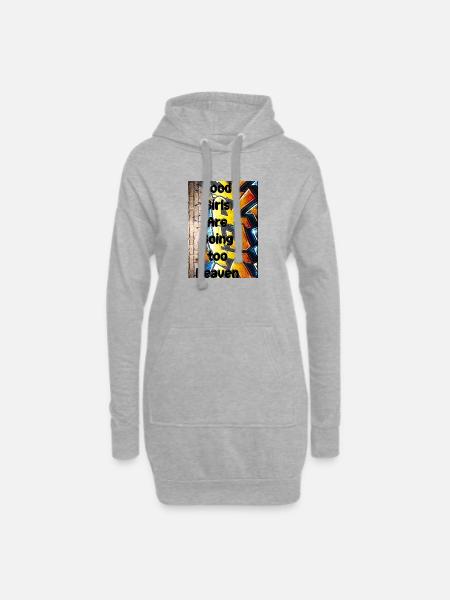 Good Girls Going to Heaven Graffiti - Hoodie Dress - heather grey