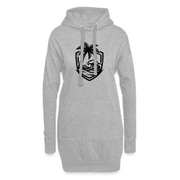 Mer de la plage des palmiers - Sweat-shirt à capuche long Femme - gris chiné - Devant