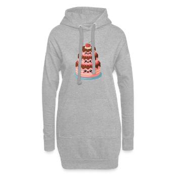 Cake Comic Cute - Sweat-shirt à capuche long Femme - gris chiné - Devant