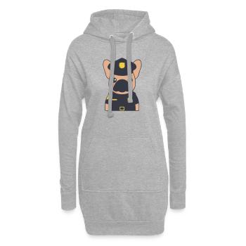 Frenchie Polizist Cop Uniform - Hoodie-Kleid - Grau meliert - Vorne