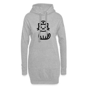 Krankenschwester - Hoodie-Kleid - Grau meliert - Vorne