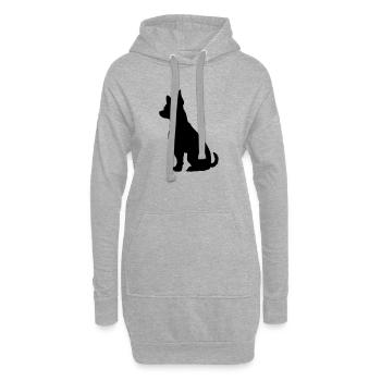 Hund - Hoodie-Kleid - Grau meliert - Vorne