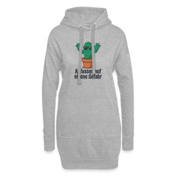 Avertissement pour les lunettes de soleil cactus ! - Sweat-shirt à capuche long Femme - gris chiné - Devant