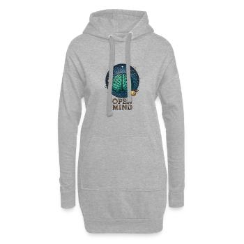 Offener Geist im Weltraum - Hoodie-Kleid - Grau meliert - Vorne