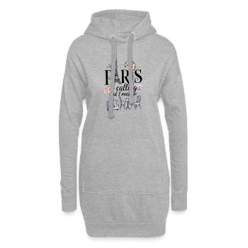 Paris ruft und ich muss gehen - Hoodie-Kleid - Grau meliert - Vorne