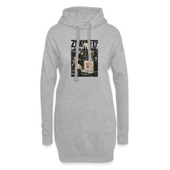 Zukunft Dystopie Retro Design - Hoodie-Kleid - Grau meliert - Vorne