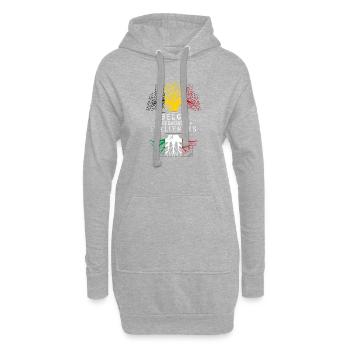 Belge De Racines Italiennes T-Shirt Cadeau Humour - Sweat-shirt à capuche long Femme - gris chiné - Devant