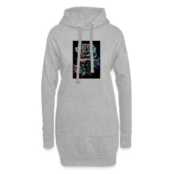 Regenbogenrose Metallisch - Hoodie-Kleid - Grau meliert - Vorne
