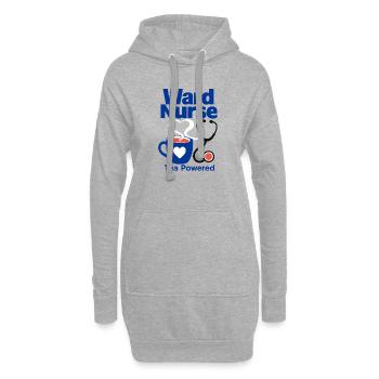 Cadeau drôle d’infirmière d’infirmière alimenté par le thé de service - Sweat-shirt à capuche long Femme - gris chiné - Devant