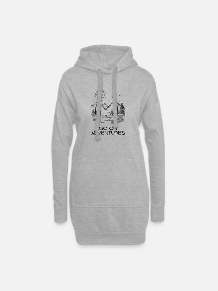 Black surface unique - Hoodie Dress - heather grey