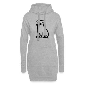 loutre - Sweat-shirt à capuche long Femme - gris chiné - Devant