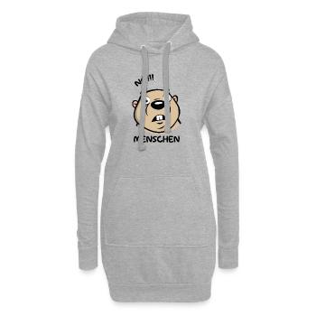 Lustiges Murmeltier Nö Menschen - Hoodie-Kleid - Grau meliert - Vorne